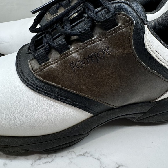 Footjoy Greenjoys Mens 10.5 M Golf Shoes White Brown Saddle - Picture 5 of 15